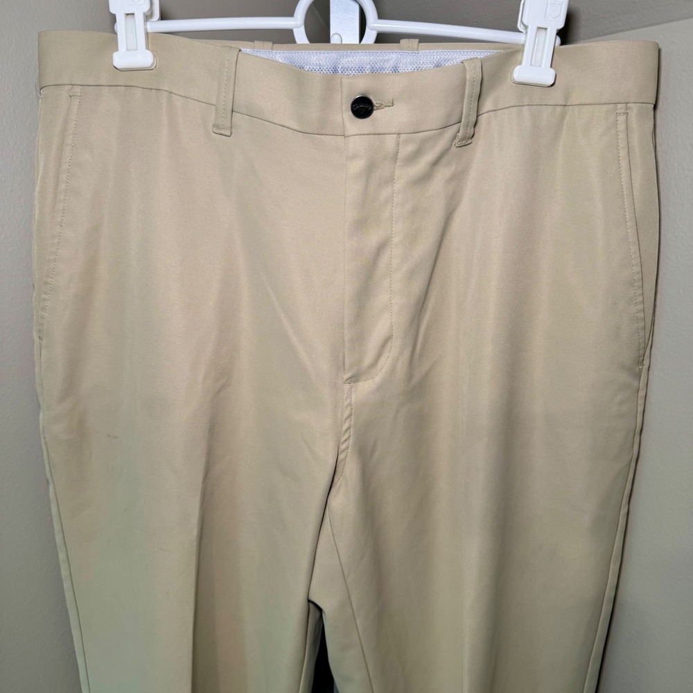 Callaway Mens Khaki Tan Performance Golf Pants 34x32 Straight Leg Trousers‎